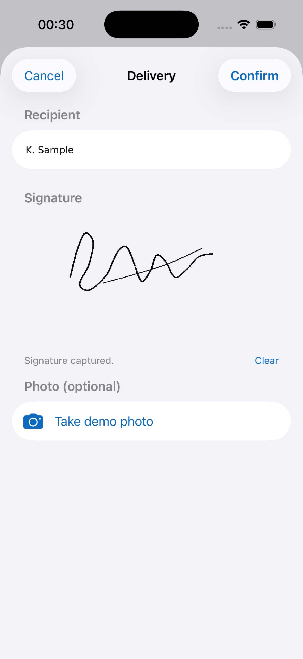 DriverConnect - proof of delivery with signature capture